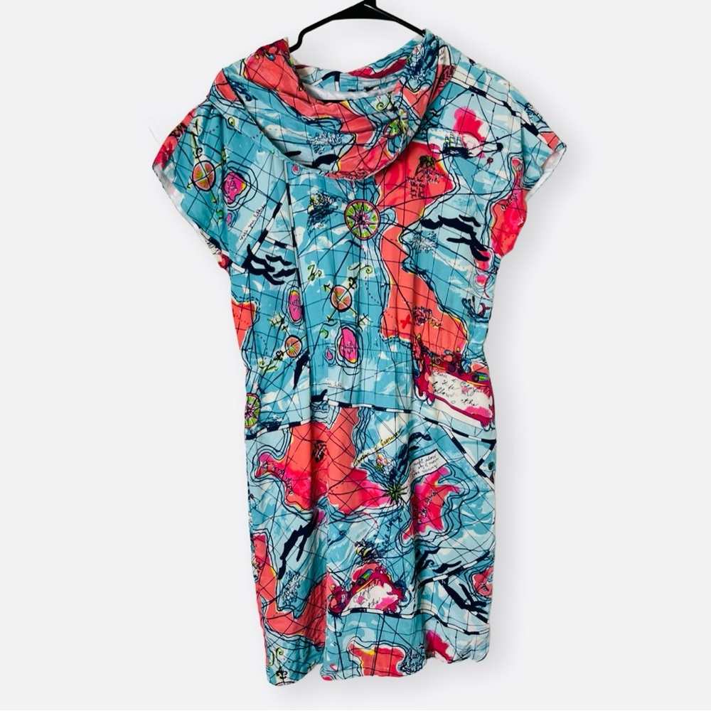 Lily Pulitzer Women’s World Map Colorful Abstract Print Dress